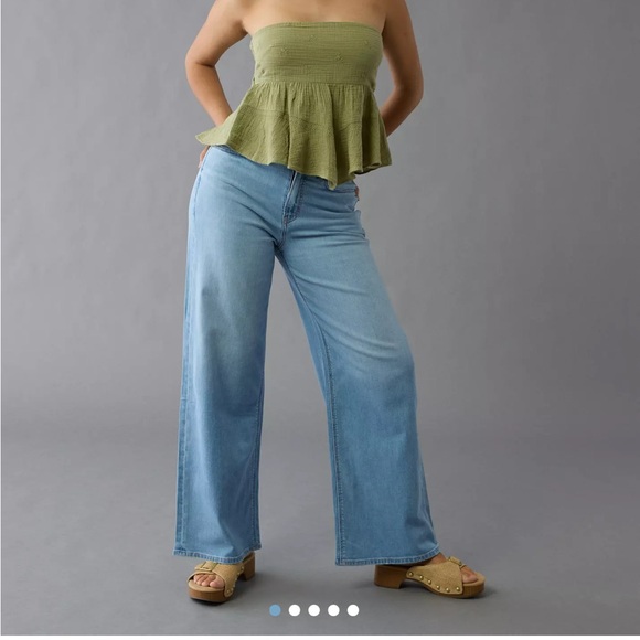 American Eagle Outfitters Denim - American Eagle 000 curvy dreamy drape wide leg jeans NWT FLAW
